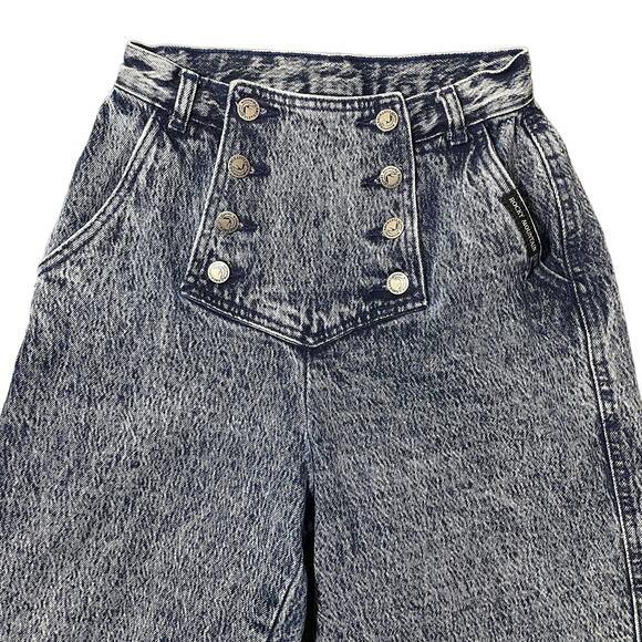 Vintage Rocky Mountain High Waist Acid Wash Bareback Jeans Western Flap Front - Picture 1 of 13